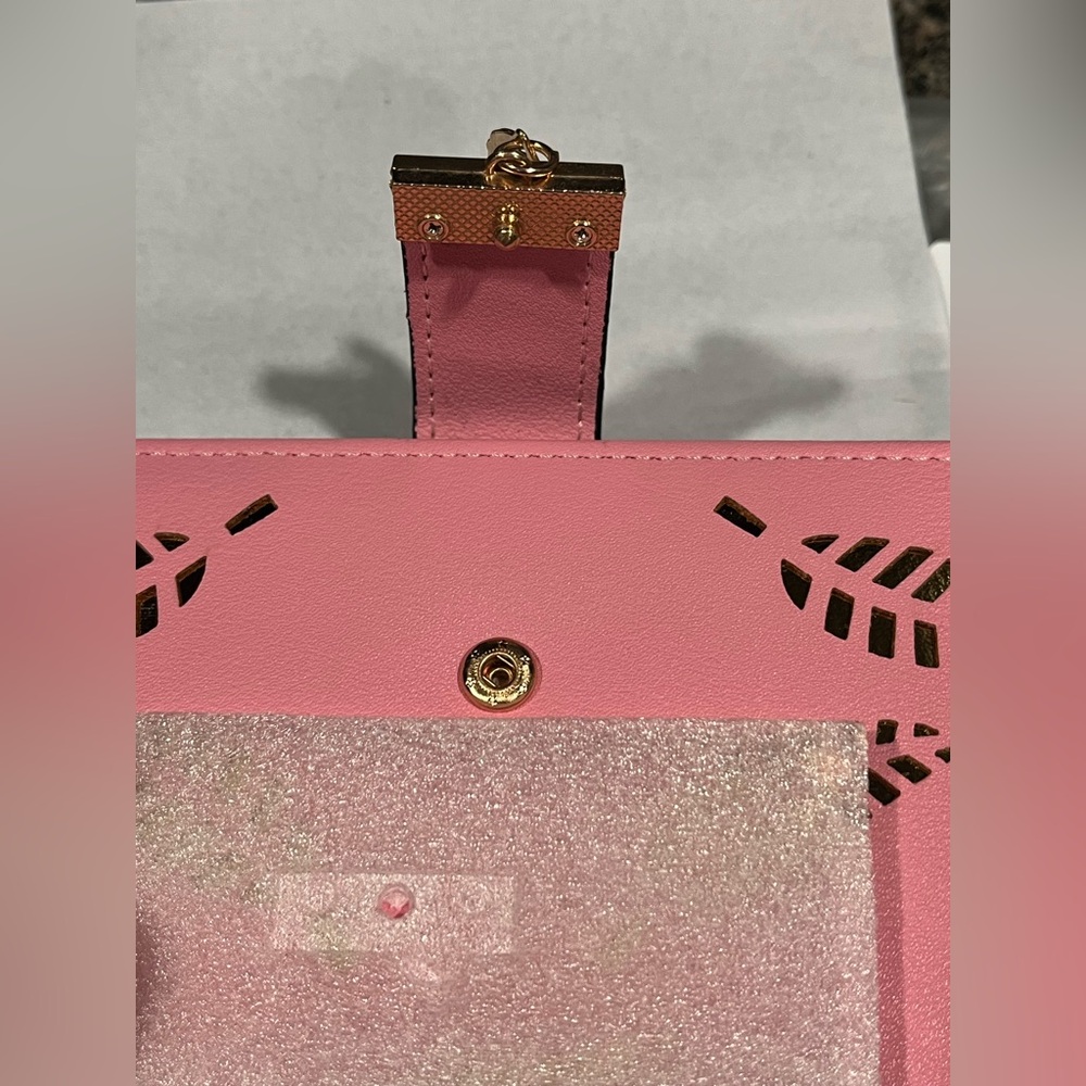 Pink Wallet with Gold Leaf Accents - Picture 7 of 9